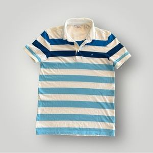 Calvin Klein Men's Striped Cotton Polo Shirt - XS - Used